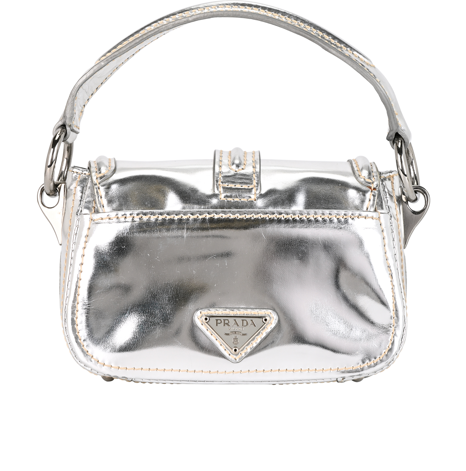 Vintage Crossbody, &pound;250, Handbags, Silver, Patent Leather, Back view